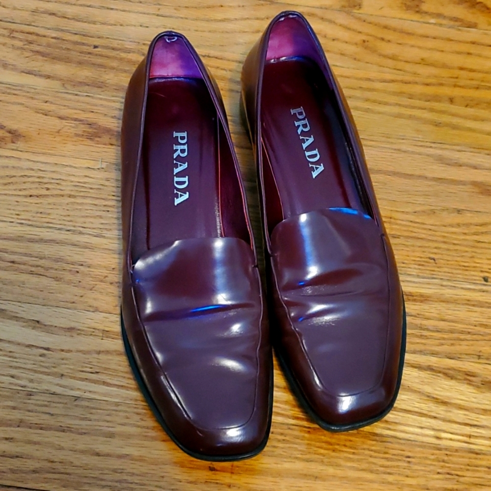 Prada red loafers size 40